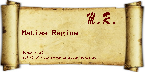Matias Regina névjegykártya
